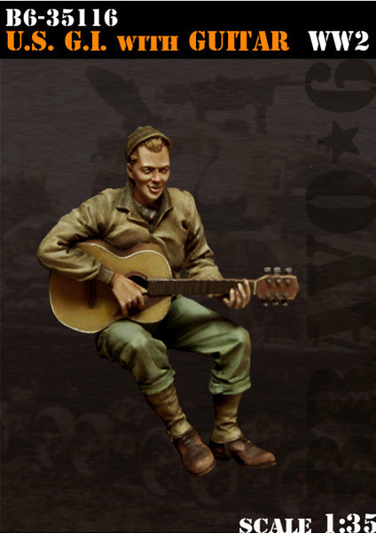 ブラボー6 35116 1/35 WWIIアメリカ ギターを演奏する兵士