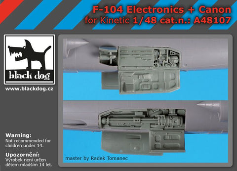 ブラックドッグ A48107 1/48 F-104 電子機器+カノン砲 (キネティック用)