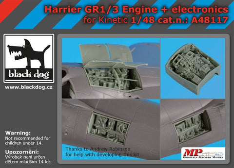 ブラックドッグ A48117 1/48 ハリアー GR 1/3 エンジン +電子機器(キネティック用)