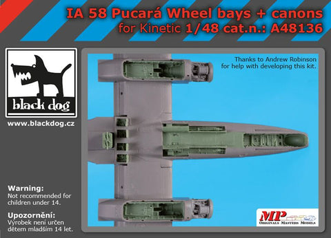 ブラックドッグ A48136 1/48 IA 58 プカラホイールベース +カノン砲 (キネティック用)