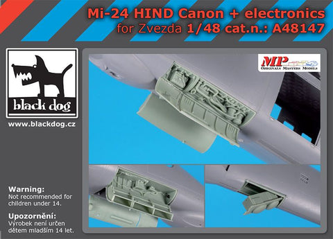 ブラックドッグ A48147 1/48 Mi-24 ハインド カノン砲 + 電子機器 (ズベズダ用)