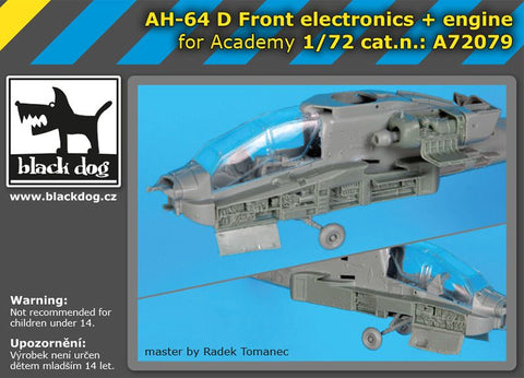 ブラックドッグ A72079 1/72 AH-64 D フロント 電子部品 + エンジン (アカデミー用)