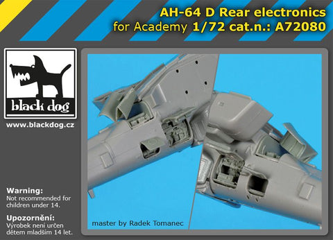 ブラックドッグ A72080 1/72 AH-64 D リア 電子部品 (アカデミー用)