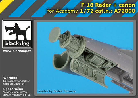 ブラックドッグ A72090 1/72 F-18 レーダー+機関砲 (アカデミー用)