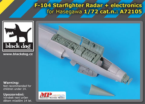 ブラックドッグ A72105 1/72 F-104 スターファイター レーダー + 電子機器 (ハセガワ用)