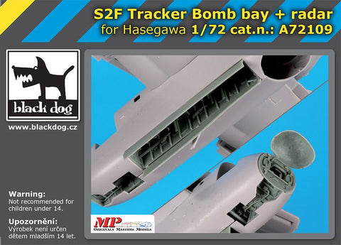 ブラックドッグ A72109 1/72 S2F トラッカー爆弾倉 + レーダー (ハセガワ用)