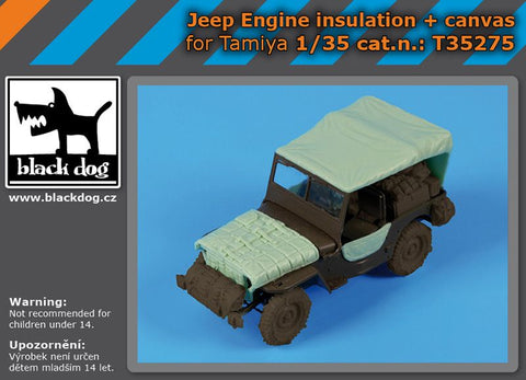 ブラックドッグ T35275 1/35 ジープ ボンネットカバー・キャンバス (タミヤ用)