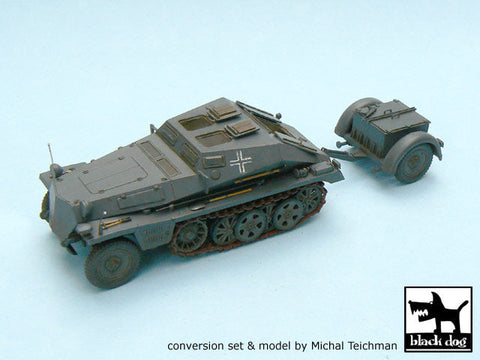 ブラックドッグ T48009 1/48 ドイツ Sd.Kfz252軽装甲付弾薬トラック+Sd.Anh.32トレーラー 改造セット