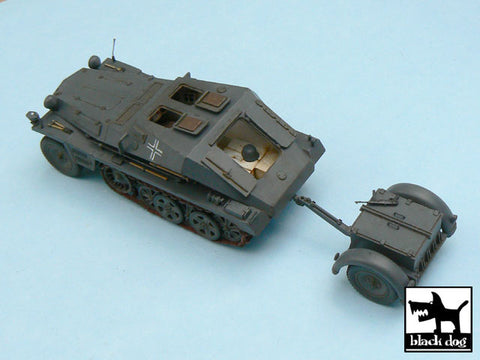 ブラックドッグ T48009 1/48 ドイツ Sd.Kfz252軽装甲付弾薬トラック+Sd.Anh.32トレーラー 改造セット