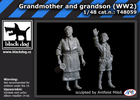 ブラックドッグ T48059 1/48 おばあちゃんと孫(男の子)(WWII)