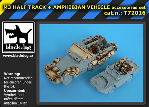ブラックドッグ T72016 1/72 M3 ハーフトラック+水陸両用車 ( トランぺッター用)