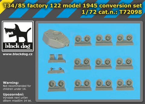 ブラックドッグ T72098 1/72 T 34-85 工場製 122モデルl 1945 コンバージョンセット ( トランぺッター用)