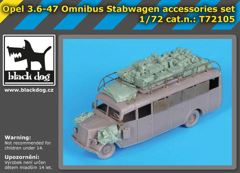 ブラックドッグ T72105 1/72 オペル3.6-47 オムニバス シュタブワーゲン用 アクセサリーセット ( ローデン用)