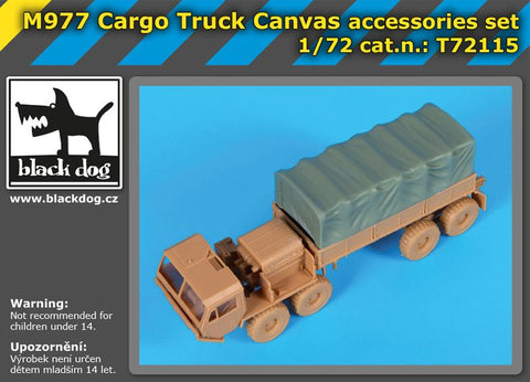 ブラックドッグ T72115 1/72 M 977 カーゴ トラック キャンバス アクセサリーセット ( アカデミー用)