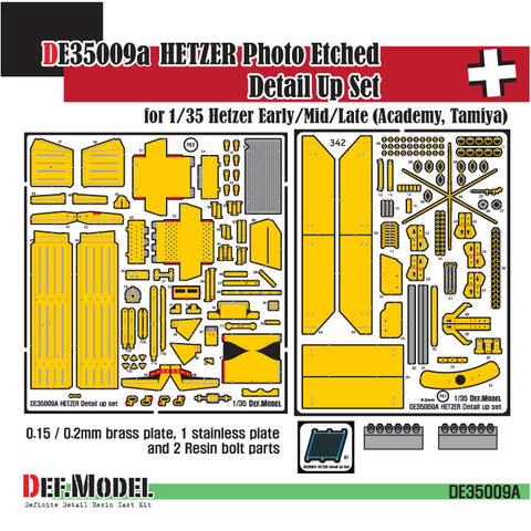 DEFモデル DE35009A 1/35 ヘッツァー 初期/中期/後期型用 エッチングパーツセット(タミヤ/アカデミー用)