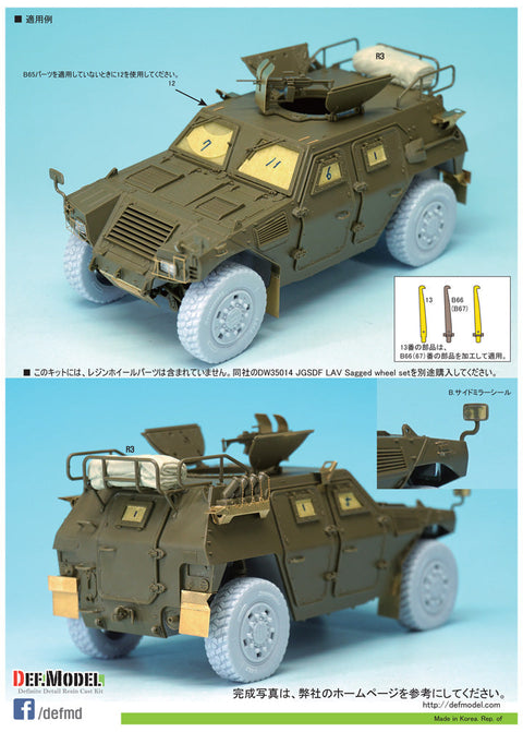 DEFモデル DE35011 1/35 陸上自衛隊 軽装甲機動車 エッチングパーツセット (タミヤ用)