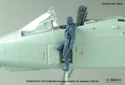 DEFモデル DF48003 1/48 アメリカ A-10C 乗降ラダーに立つ女性パイロット(アカデミー用)