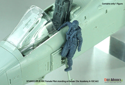 DEFモデル DF48003 1/48 アメリカ A-10C 乗降ラダーに立つ女性パイロット(アカデミー用)