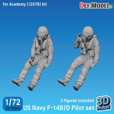 DEFモデル DF72002 1/72 アメリカ海軍 F-14B/D パイロットセット(2体) (アカデミー用)