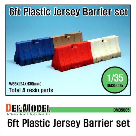 DEFモデル DM35005 1/35 現用 6フィート 樹脂ジャージーバリアーセット (4 個)
