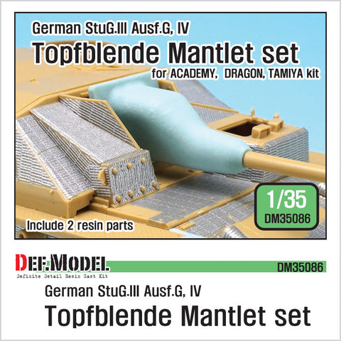DEFモデル DM35086 1/35 WWII ドイツ III/IV号突撃砲用鋳造防盾セット(1/35 アカデミー/ ドラゴン/ タミヤ用)