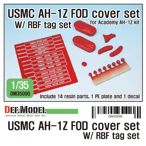 DEFモデル DM35090 1/35 アメリカ海兵隊 AH-1Z ヴァイパー FODカバー・リムーブビフォーフライトタグ (アカデミー用)
