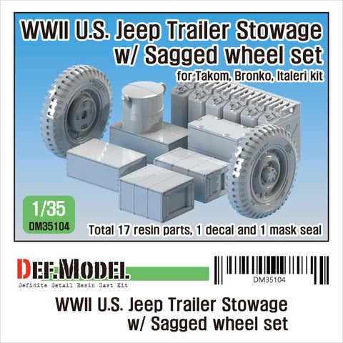DEFモデル DM35104 1/35 WWII アメリカ ウィリス ジープ トレーラー用積荷セット (タコム/ イタレリ/ ブロンコ用)