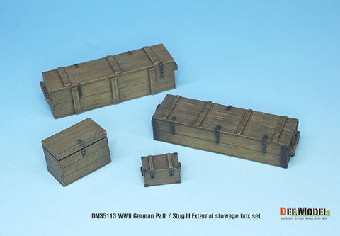 DEFモデル DM35113 1/35 WWII ドイツ III号戦車/III号突撃砲用木箱セット (各社対応)