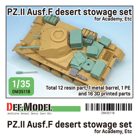 DEFモデル DM35118 1/35 ドイツ II号戦車F型 アフリカ戦線車載収納セット(各社対応)