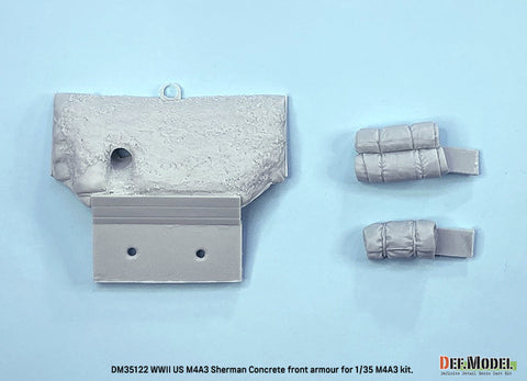 DEFモデル DM35122 1/35 WWII アメリカ M4A2/A3 シャーマン コンクリート 47度 フロントアーマー(各社対応)