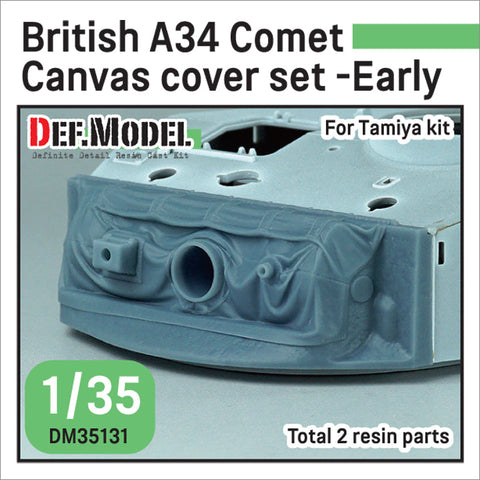 DEFモデル DM35131 1/35 WWII イギリス A34 コメット用 キャンバスカバー付防盾セット 初期型 (タミヤ用)