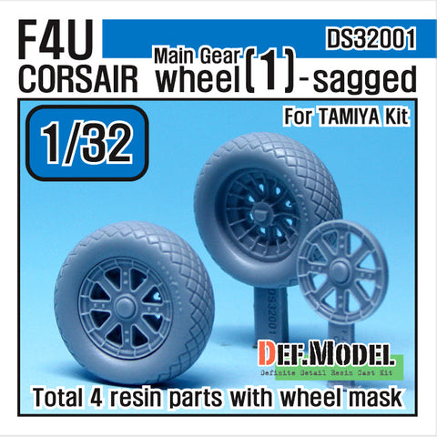 DEFモデル DS32001 1/32 F4U コルセア 自重変形メインタイヤ 1(タミヤ用)
