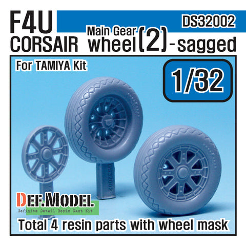 DEFモデル DS32002 1/32 F4U コルセア 自重変形メインタイヤ 2 (タミヤ用)