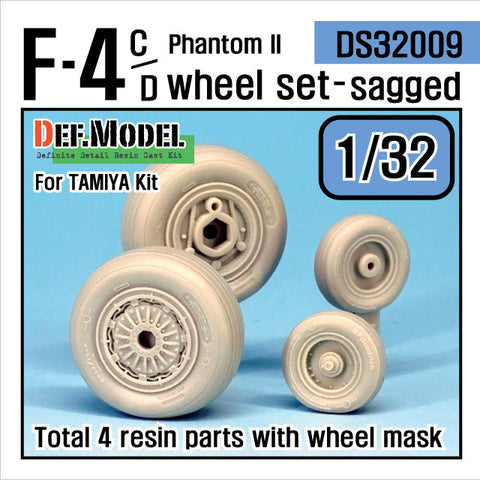 DEFモデル DS32009 1/32 F-4D/C ファントムII 自重変形タイヤ(タミヤ用)