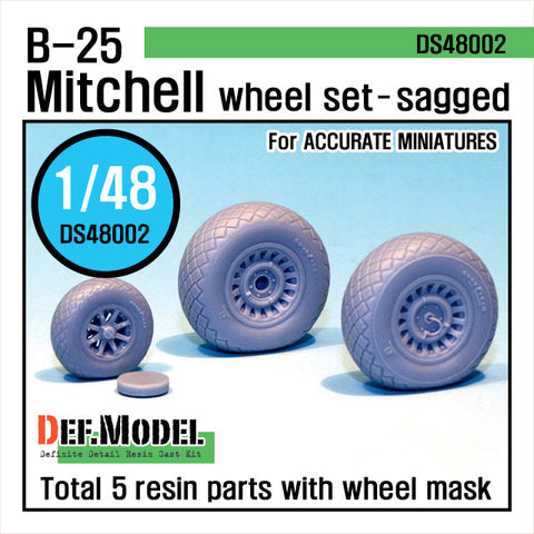 DEFモデル DS48002 1/48 B-25 ミッチェル 自重変形タイヤ (アキュレイトミニチュア用)