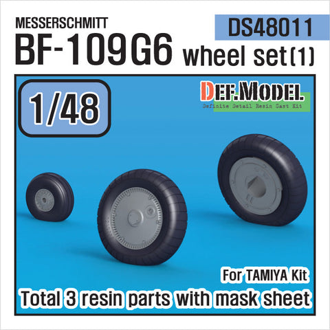 DEFモデル DS48011 1/48 メッサーシュミット Bf109G-6自重変形タイヤセット1 (タミヤ/ 他キット用)
