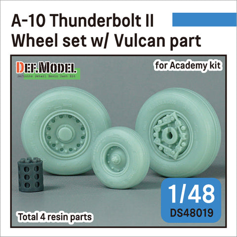 DEFモデル DS48019 1/48 A-10 サンダーボルトII 自重変形タイヤセット 機関砲砲口付 (アカデミー用)