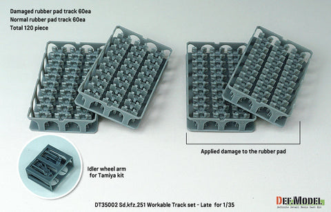 DEFモデル DT35002 1/35 WWII ドイツ Sd.kfz.251用後期型可動履帯セット (各社対応)
