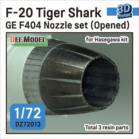 DEFモデル DZ72013 1/72 F-20 タイガーシャーク GE YF404-100 排気ノズル オープン(ハセガワ用)