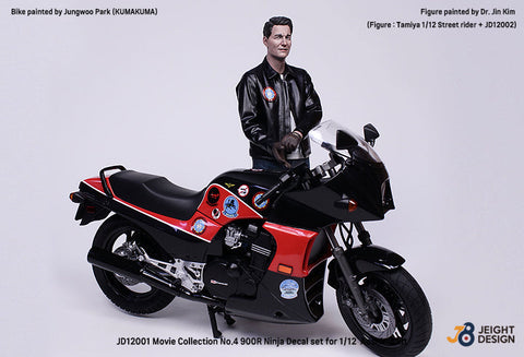 DEFモデル JD12001 1/12 GPZ900R Ninja デカールセット - ムービーコレクション No.4 (アオシマ用)