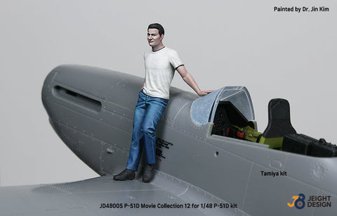DEFモデル JD48005 1/48 P-51D マスタング デカールセット ムービーコレクション No.12 フィギュア付き (タミヤ/ 他キット用)