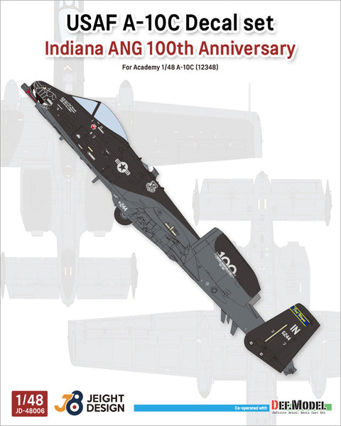 DEFモデル JD48006 1/48 USAF A-10C デカールセット ‘インディアナANG 100周年記念’ (アカデミー用)