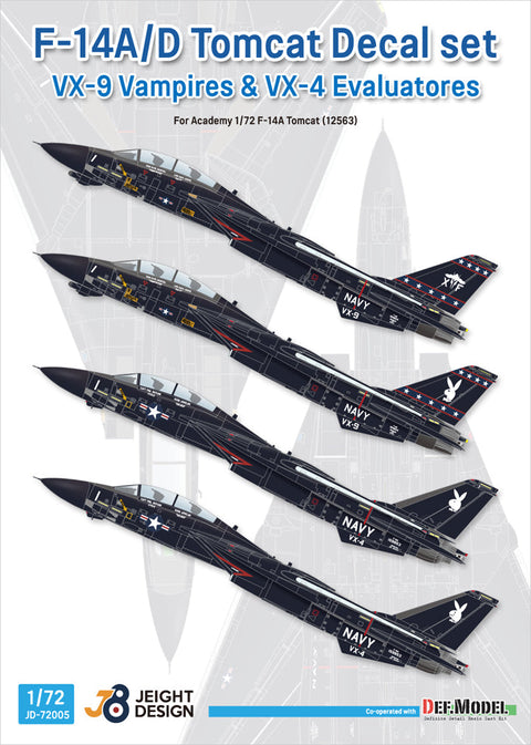 DEFモデル JD72005 1/72 F-14A/D VX-4・VX-9 デカールセット(アカデミー用)