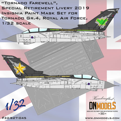 DNモデル 32/827-045 1/32 トルネード フェアウェル GR.4 特別退役カラーリング 2019 インシグニアペイントマスクセット(全キット用)