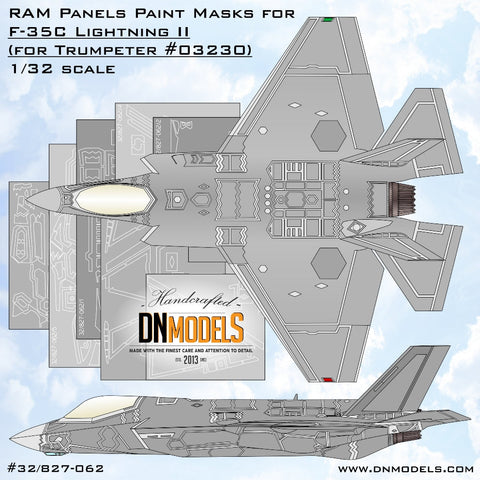 DNモデル 32/827-062 1/32 F-35C ライトニング II RAMパネル ペイントマスクセット(トランぺッター 032230用)