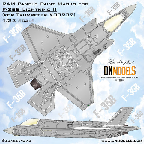 DNモデル 32/827-072 1/32 F-35B ライトニング II RAMパネル ペイントマスクセット(トランぺッター 03232用)
