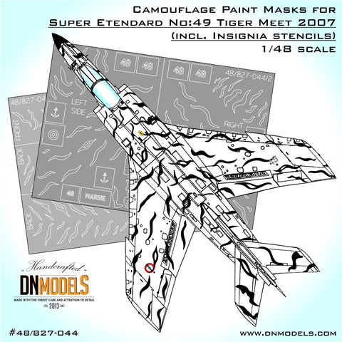 DNモデル 48/827-044 1/48 スーパーエタンダール タイガーミート2007用迷彩ペイントマスク + 記章ステンシル(全キット用)