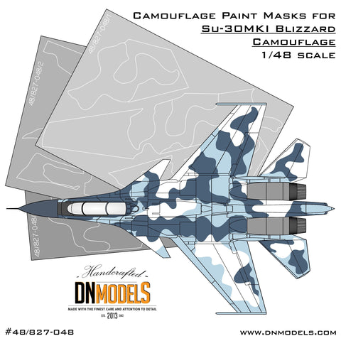 DNモデル 48/827-048 1/48 Su-30MKIフランカー用ブリザード迷彩塗装マスク(ホビーボス用)