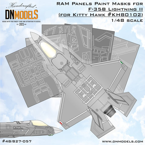 DNモデル 48/827-057 1/48 RAMパネル キティホーク F-35B ライトニングII用ペイントマスク(キティホーク KH80102用)