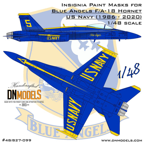 DNモデル 48/827-099 1/48 アメリカ海軍 ブルーエンジェルス F/A-18 ホーネット 記章ペイントマスクセット(全キット用)